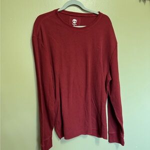 Timberland Waffle‎ Knit Shirt, Burgundy, Size XXL
